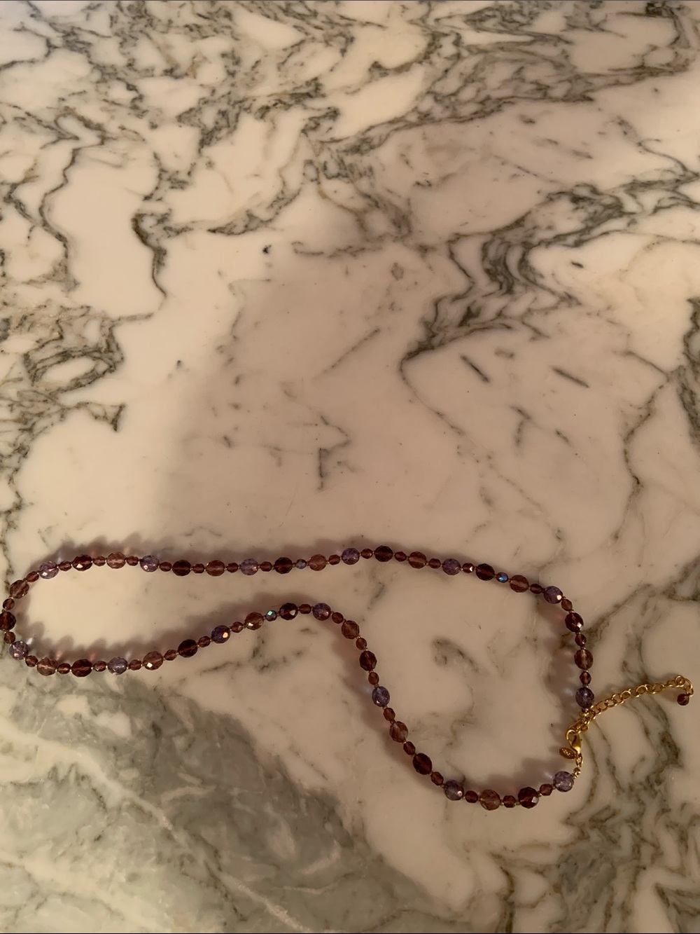 Joan Rivers Purple Faceted Bead Necklace with Gold-Tone Chain